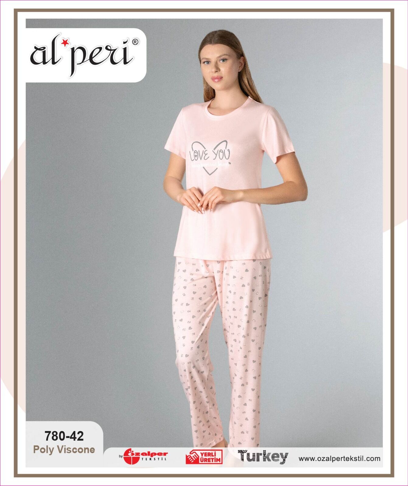 Alperi 780-42 (M-L-XL-XXL) Bayan Kısa Kollu Pijama Takım 4'lü