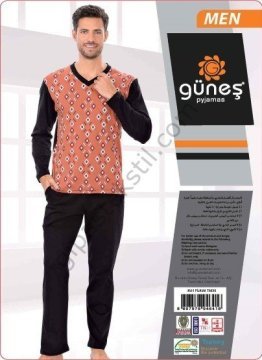 Güneş 4641 Uzun Kol Mevsimlik Erkek Pijama Takımı