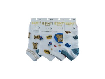 Esinti 33-7 (36-40) Naturel Pamuk Bayan Patik Çorap 12'li