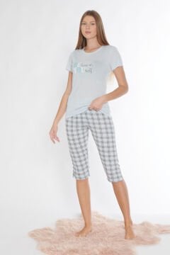 Alperi 770-03 (M-L-XL-XXL) Bayan Kısa Kollu Kapri Pijama Takım 4'lü