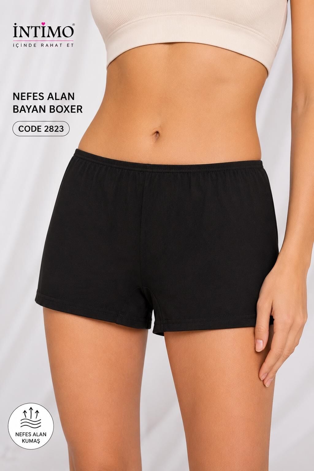 İntimo 2823 (S-M-L-XL) Nefes Alan Bayan Boxer 6'lı