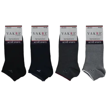 Vakre 9113-7 (41-44 NO) Erkek Penye Likralı Patik Çorap 12'li