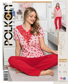 Polkan 15708 Kısa Kollu Bayan Pijama Takımı