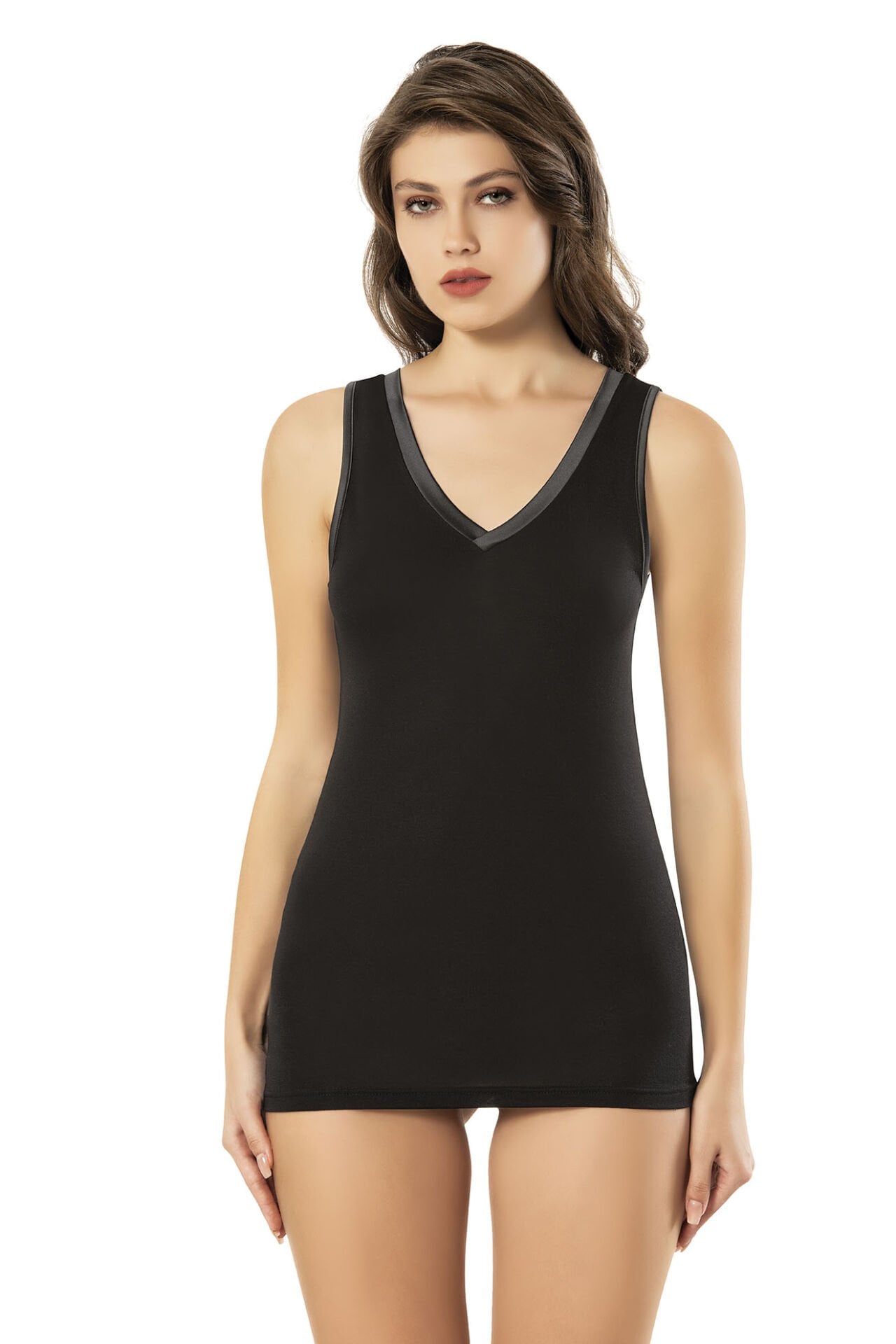 Kota 6619 Bambu Süprem Saten Askılı Bayan Atlet 6'lı