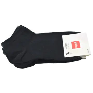 Şirin 4060-5 (36-40) Bayan  Penye Patik Çorap 12'li SİYAH - 36-40 NO