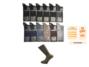 Pro 18661 (41-44) Dikişsiz Modal Erkek Çorap 12'li