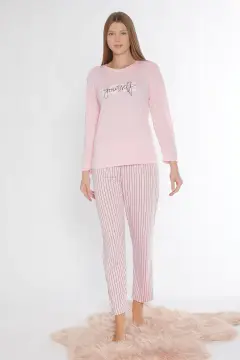 Alperi 790-83 (M-L-XL-XXL) Bayan Viskon Uzun Kollu Pijama Takım 4'lü