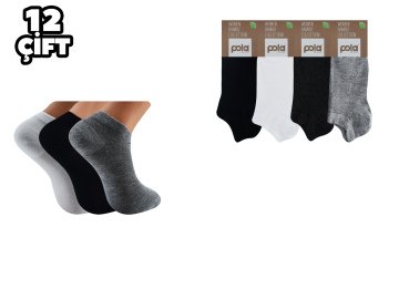 Pola 2100 Likralı Bayan Bambu Patik Çorap 12'li