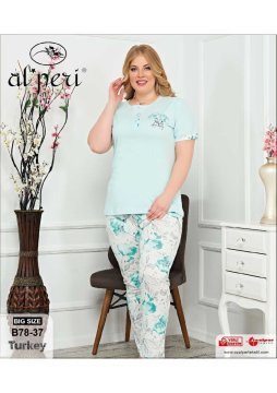 Alperi 78-37 Bayan Battal Kısa Kol Pijama Takım