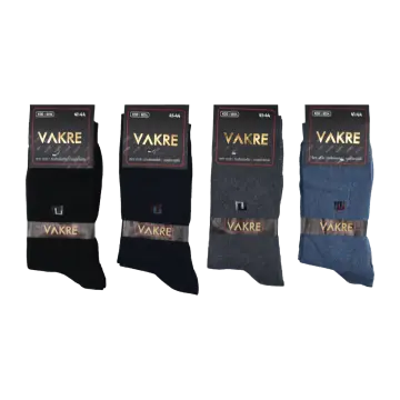 Vakre 9014-35 (41-44) Erkek Penye Likralı Çorap 12'li