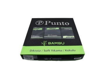 Punto 6700 Yıkamalı Dikişsiz Ter Emici Erkek Bambu Çorap 12'li