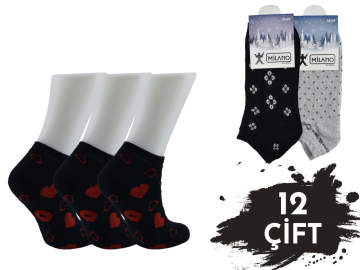 Milano Bayan Havlu Kışlık Patik 12'li