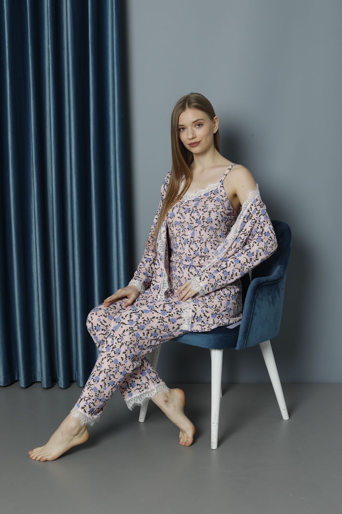 Polkan 9671 Pegasus 3lü Bayan Pijama Takımı