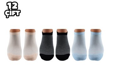 Pola 2104 Likralı Bayan Bambu Patik Çorap 12'li