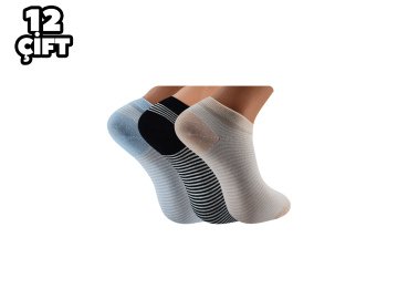 Pola 2104 Likralı Bayan Bambu Patik Çorap 12'li