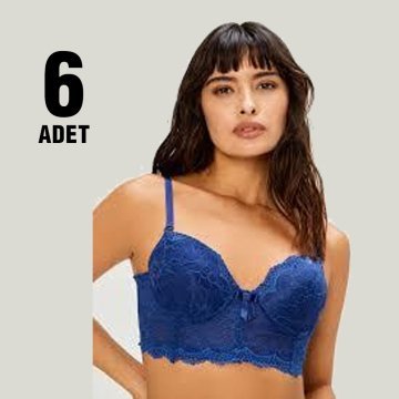 Cansoy 158 Bustiyer Dantelli Bayan Sütyen 6'lı