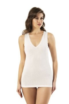 Kota 6658 Viskon Raporlu Kaşkorse Dantel Detaylı Bayan Atlet 6'lı