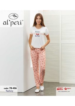 Alperi 78-406 Bayan Kısa Kol Pijama Takım