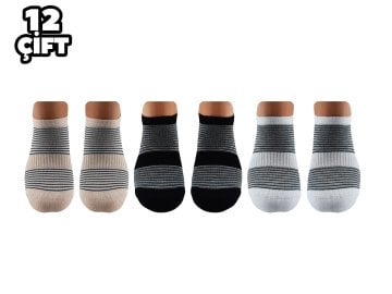 Pola 2109 Likralı Bayan Bambu Patik Çorap 12'li