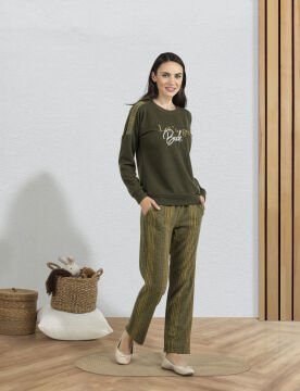 Dowry 09-96 (S-M-L-XL) Uzun Kollu Bayan Pijama Takımı 4'lü