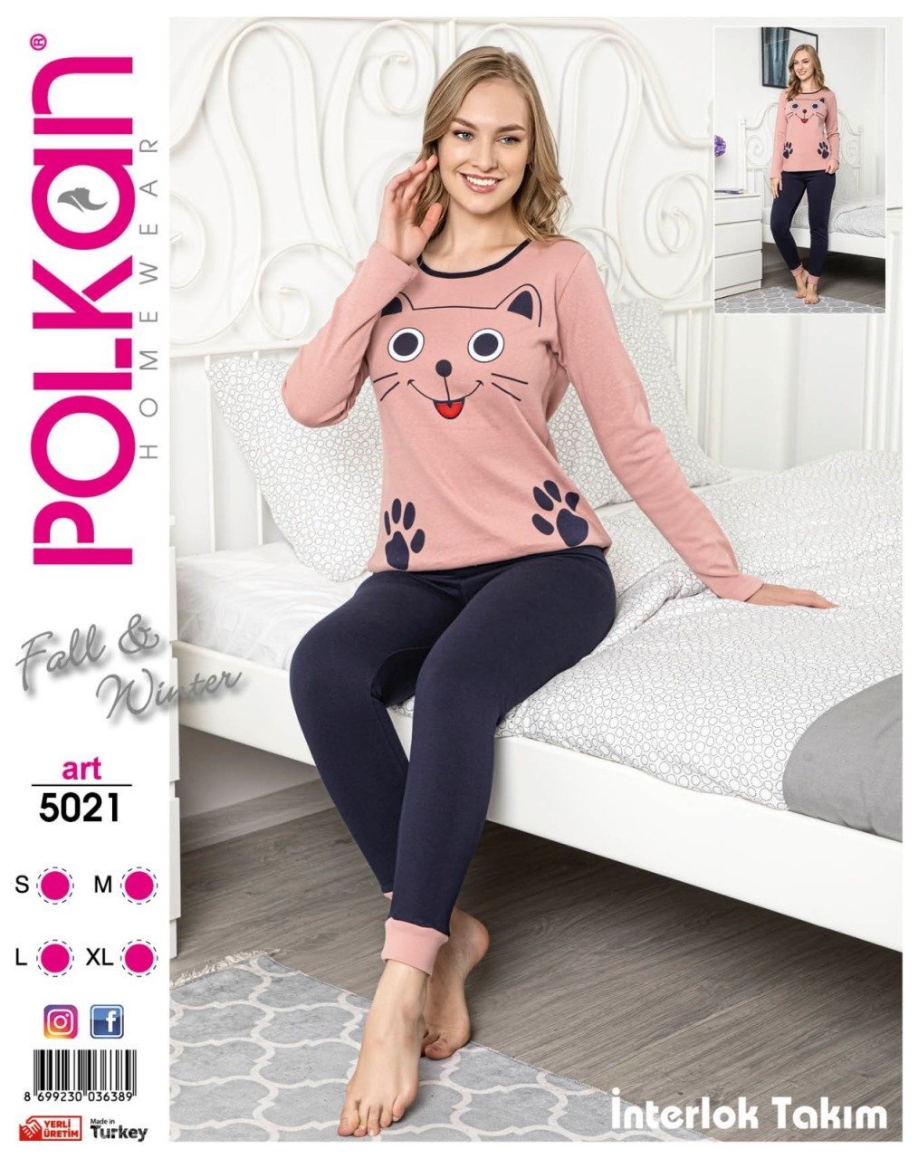 Polkan 5021 İnterlok Bayan Pijama Takımı