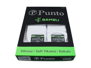 Punto 1550 Yıkamalı Dikişsiz Ter Emici Erkek Bambu Patik Çorap 12'li
