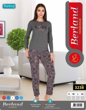 Berland 3238 Bayan Modal Uzun Kol Pijama Takımı