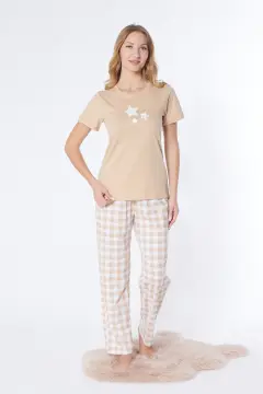 Alperi ALP78-102  (M-L-XL-XXL) Bayan Kısa Kollu Pijama Takım 4'lü