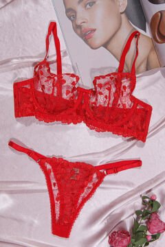 Aysemin Brodeli 7004 B Cup (75-80-85-90) Balenli Desteksiz Bayan Sütyen Takım 6'lı