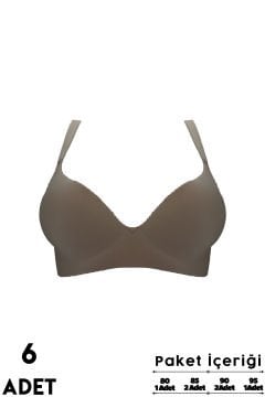 Aysemin 301 B Cup Balensiz Desteksiz Lazer Kesim Bayan Sütyen 6'lı