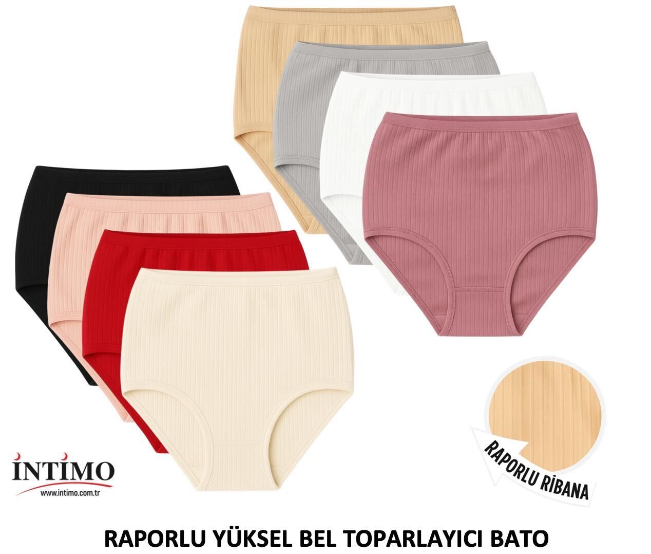 İntimo 2709 (M-L-XL) Raporlu Yüksek Bel Toparlayıcı Bayan Külot 12'li