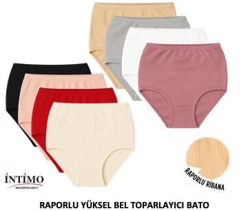 İntimo 2709 (M-L-XL) Raporlu Yüksek Bel Toparlayıcı Bayan Külot 12'li