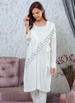 TUBA 8533 BAYAN ÜÇLÜ PİJAMA TAKIMI