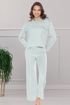 Dowry 09-151 (S-M-L-XL) Uzun Kollu Bayan Pijama Takımı 4'lü