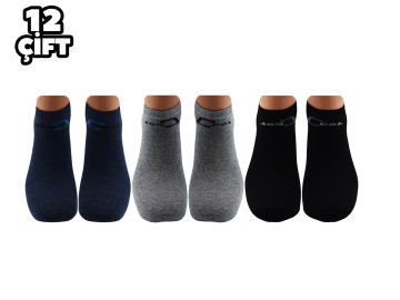 İbrahim Berk 11-47 Erkek Likralı Patik Çorap 12'li