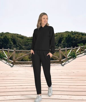 Dowry 41-65 (S-M-L-XL) Uzun Kollu Bayan Pijama Takımı 4'lü