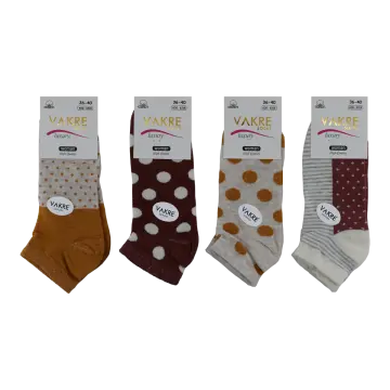 Vakre 9328-29 (36-40) Bayan Penye Patik Çorap 12'li