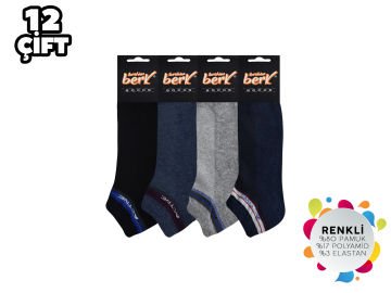 İbrahim Berk 11-40 Erkek Likralı Patik Çorap 12'li