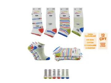 Vakre 9328-33 (36-40) Bayan Penye Patik Çorap 12'li