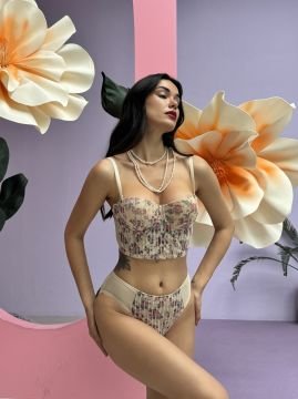 Cansoy 682 Ten Simli Balenli Destekli Bustiyer Sütyen Takım 6'lı