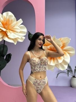 Cansoy 682 Ten Simli Balenli Destekli Bustiyer Sütyen Takım 6'lı