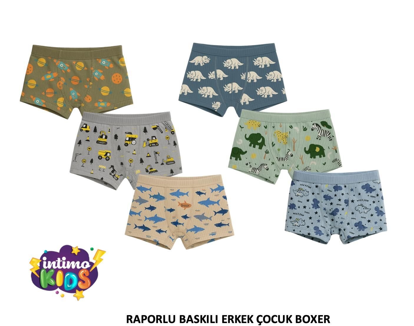İntimo 2521 Erkek Çocuk Boxer 12'li