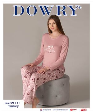 Dowry 09-131 (S-M-L-XL) Uzun Kollu Bayan Pijama Takımı 4'lü