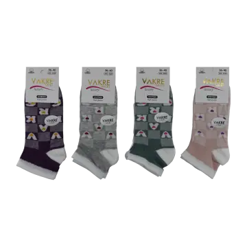 Vakre 9328-31 (36-40) Bayan Penye Patik Çorap 12'li