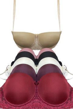 Aysemin 5128 B Cup (75-80-85-90) Balenli Destekli Bayan Sütyen 6'lı