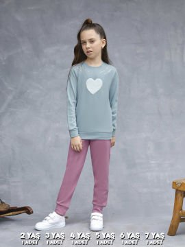 Elsima 3185 Kız Çocuk Uzun Kollu Pijama Takımı 6'lı (2-3-4-5-6-7 Yaş) MAVİ - SERİ-6-LI