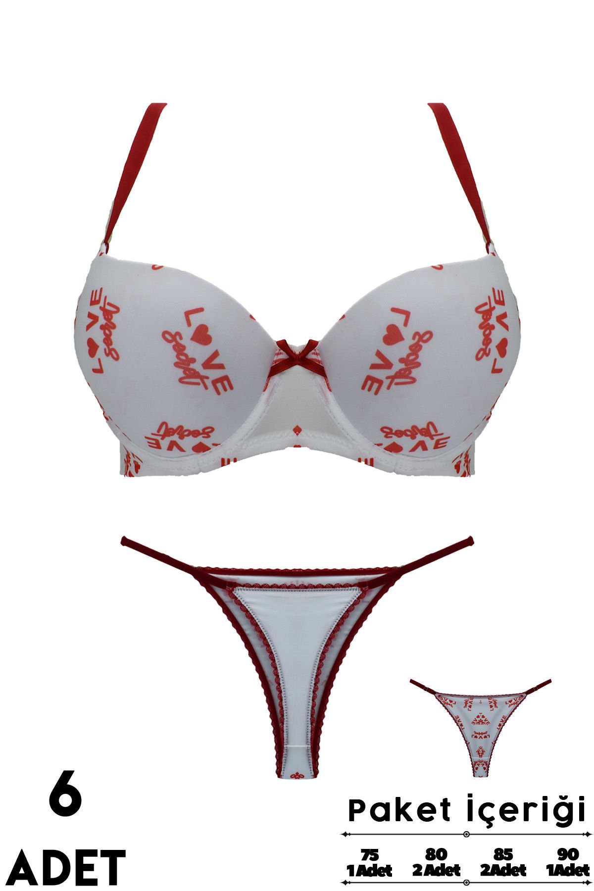 Love Secret 2-13 B Cup Balenli Destekli Bayan Sütyen Takım 6'lı