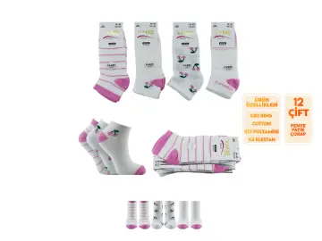 Vakre 9328-32 (36-40) Bayan Penye Patik Çorap 12'li