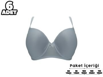Liza 2120 Beyaz C Cup Balenli Desteksiz Bayan Sütyen 6'lı