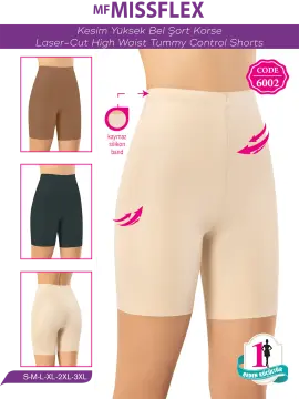 MF MISS FLEX 6002 Lazer Kesim Yüksek Bel Silikonlu Şort Korse